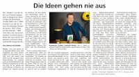 Vorschaubild: Artikel aus dem Freisinger Tagblatt vom 5./6./7. Januar 2024. In der Mitte ist ein Bild von Friedrich Kalpenstein, der mit einem seiner Romane an einem Tisch sitzt.