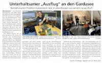Vorschaubild: Zeitungsbericht aus dem Freisinger Tagblatt. Neben dem Text gibt es zwei Fotos, auf denen Friedrich Kalpenstein mit den Besuchern seiner Lesung zu sehen ist.